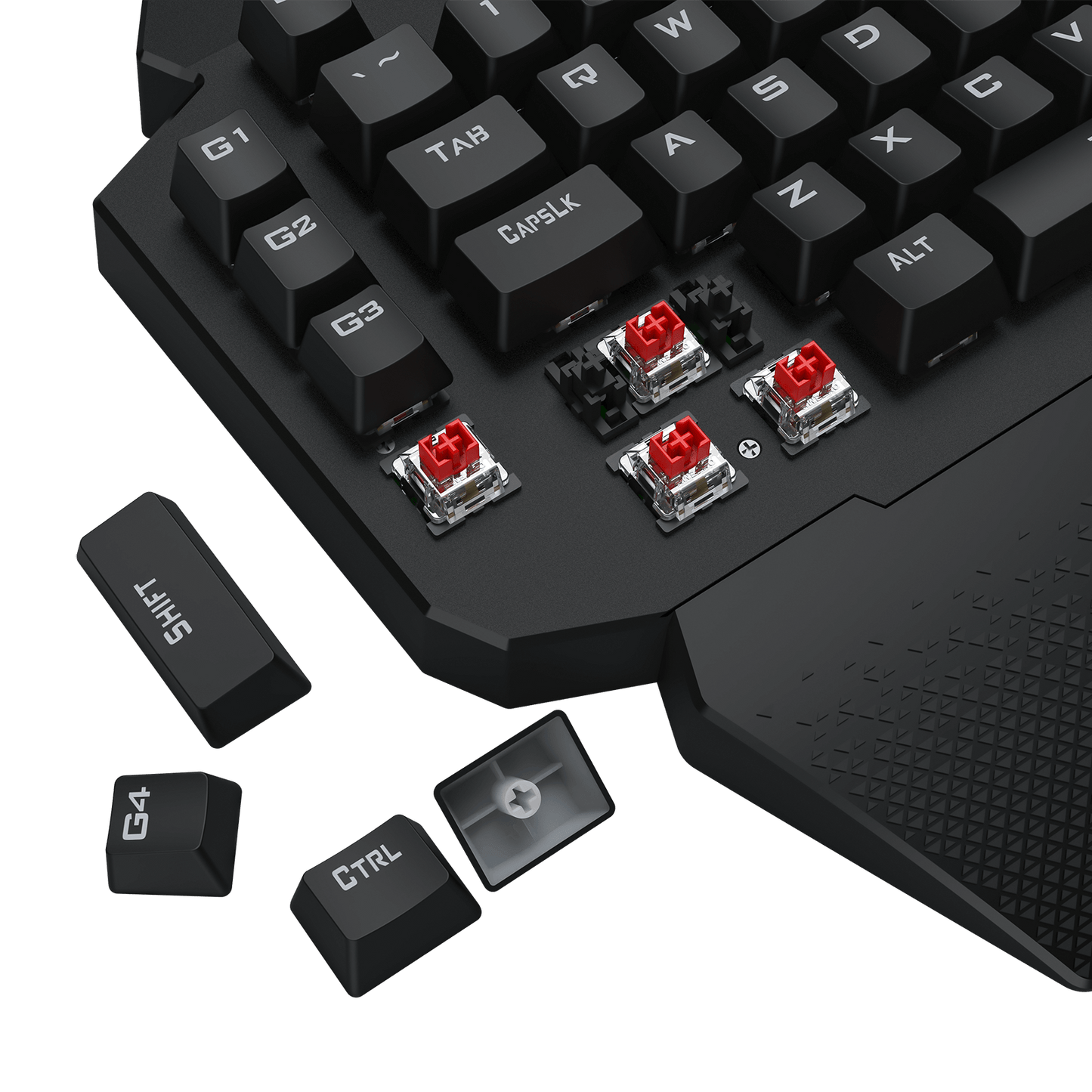 Redragon K758 Wired One-Handed RGB Mechanical Gaming Keyboard, 39 Keys Type-C Professional Gaming Keypad w/Upgraded Hot-Swappable Socket, 4 Onboard Macro Keys & Dedicated Wrist Rest