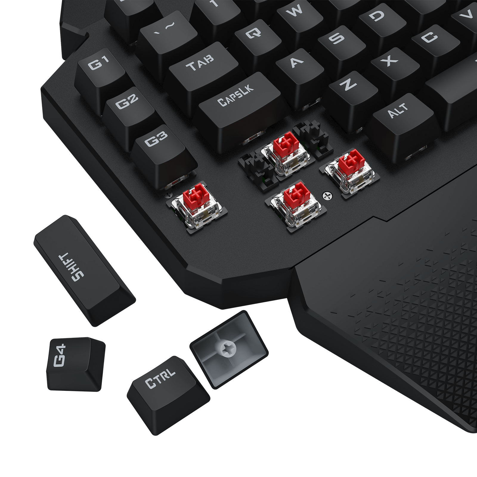 Redragon K758 Wired One-Handed RGB Mechanical Gaming Keyboard, 39 Keys Type-C Professional Gaming Keypad w/Upgraded Hot-Swappable Socket, 4 Onboard Macro Keys & Dedicated Wrist Rest
