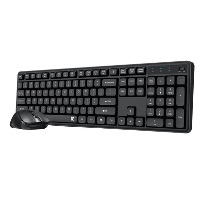 Redragon BS7634 Wireless Keyboard and Mouse Combo, 104 Keys 2.4Ghz Wireless Low-Profile Membrane Keyboard w/Low Profile Design, Ergnomic Comfort Grip, 4000 DPI Max Mouse