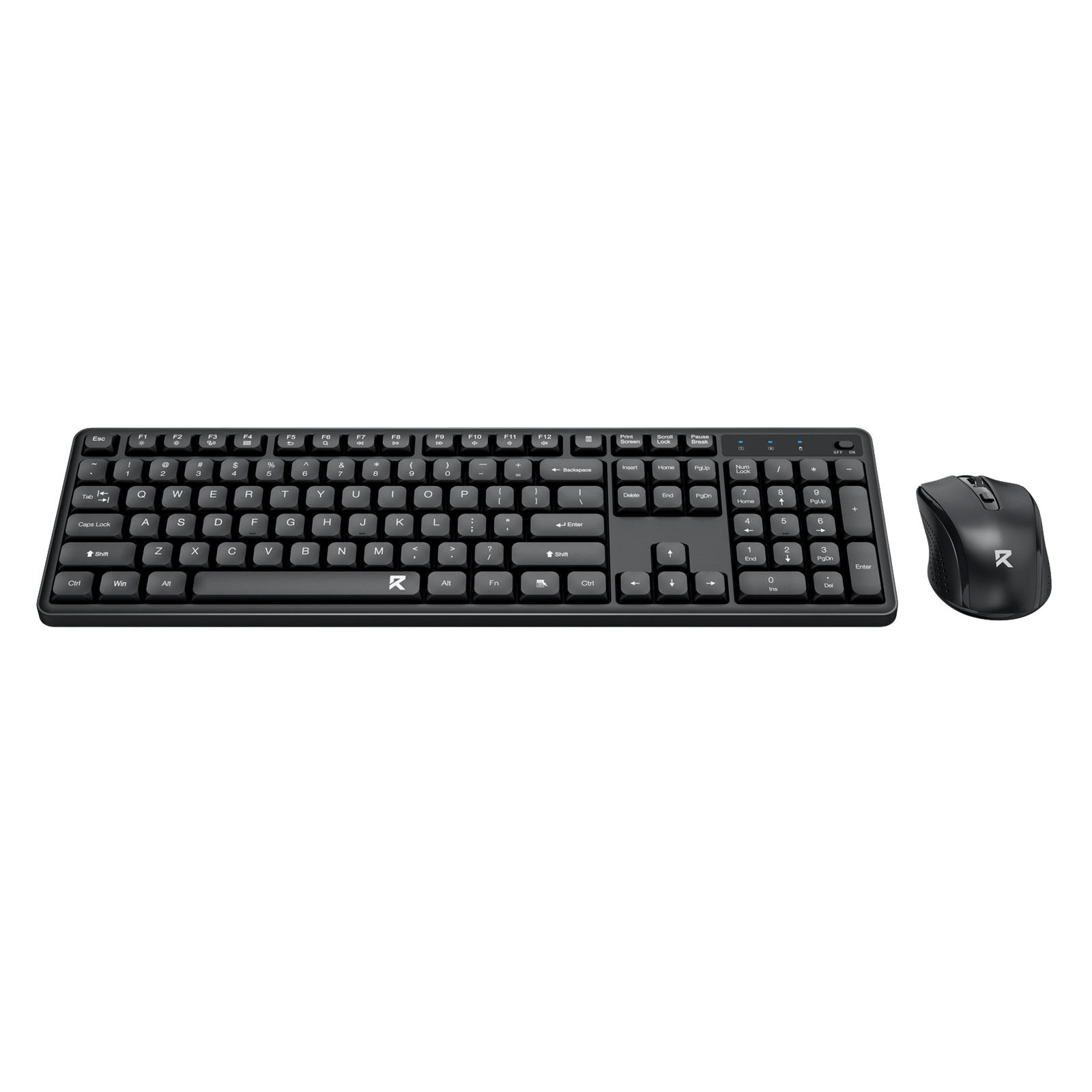 Redragon BS7634 Wireless Keyboard and Mouse Combo, 104 Keys 2.4Ghz Wireless Low-Profile Membrane Keyboard w/Low Profile Design, Ergnomic Comfort Grip, 4000 DPI Max Mouse