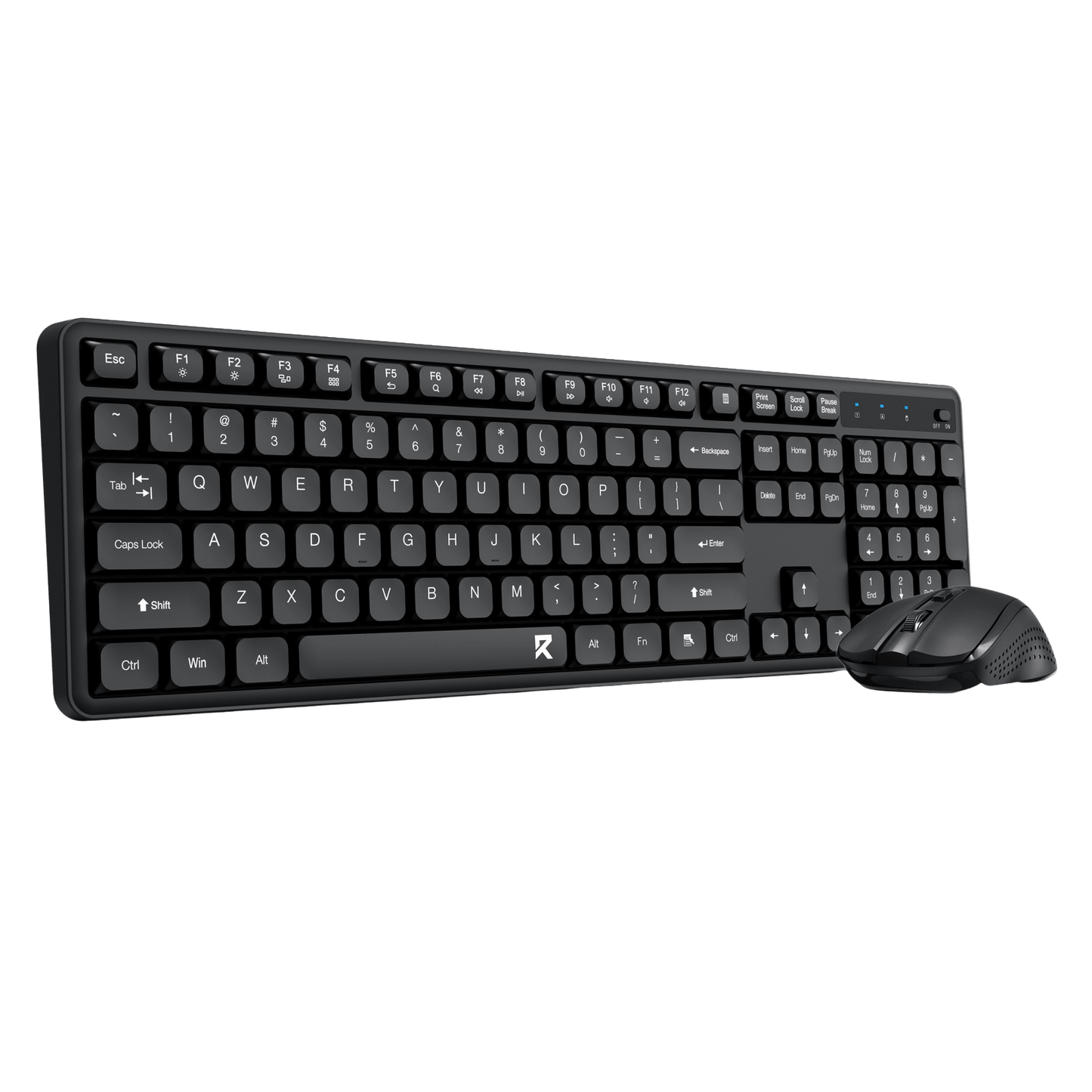 Redragon BS7634 Wireless Keyboard and Mouse Combo, 104 Keys 2.4Ghz Wireless Low-Profile Membrane Keyboard w/Low Profile Design, Ergnomic Comfort Grip, 4000 DPI Max Mouse