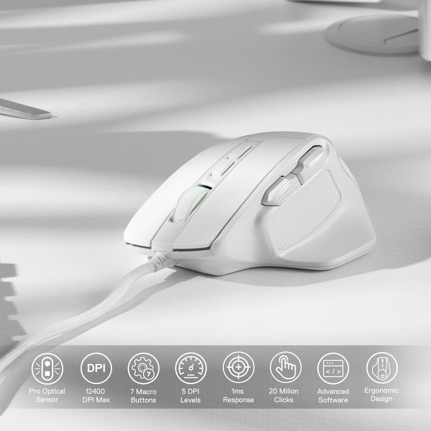 Redragon M806 Bullseye white Gaming Mouse