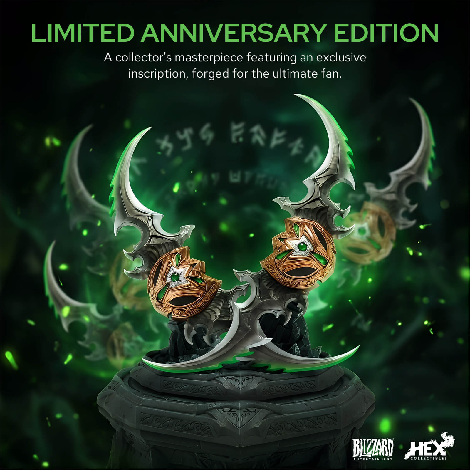 WOW The Dlo2 門徒 US 10.5 WoW Warglaives of Azzinoth Replica Collectible Display Sword Set