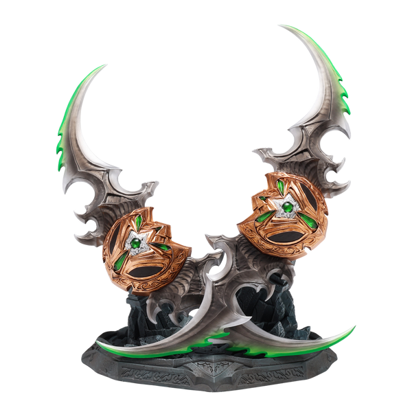 WOW The Dlo2 門徒 US 9 WoW Warglaives of Azzinoth Replica Collectible Display Sword Set