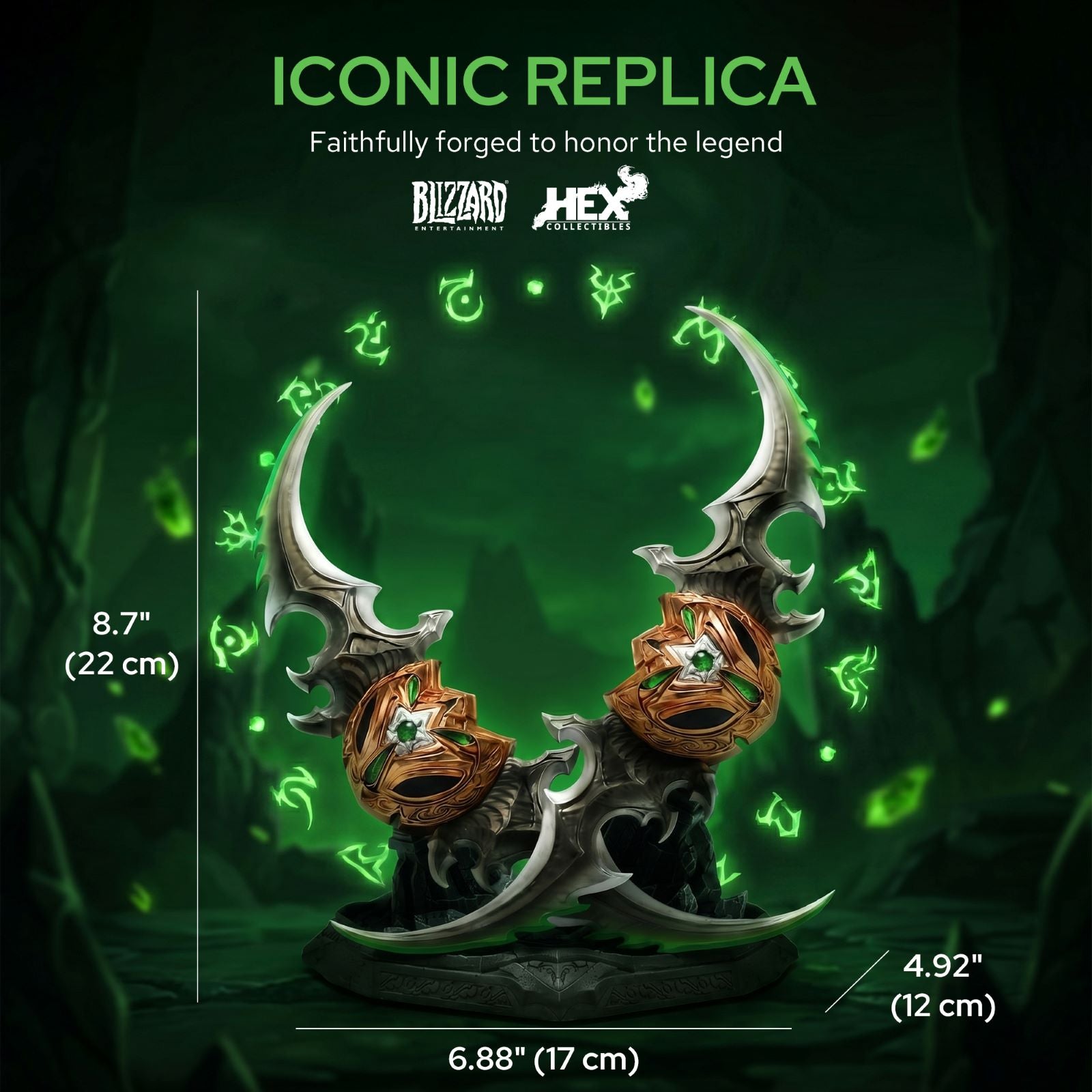 WOW The Dlo2 門徒 US 11 WoW Warglaives of Azzinoth Replica Collectible Display Sword Set