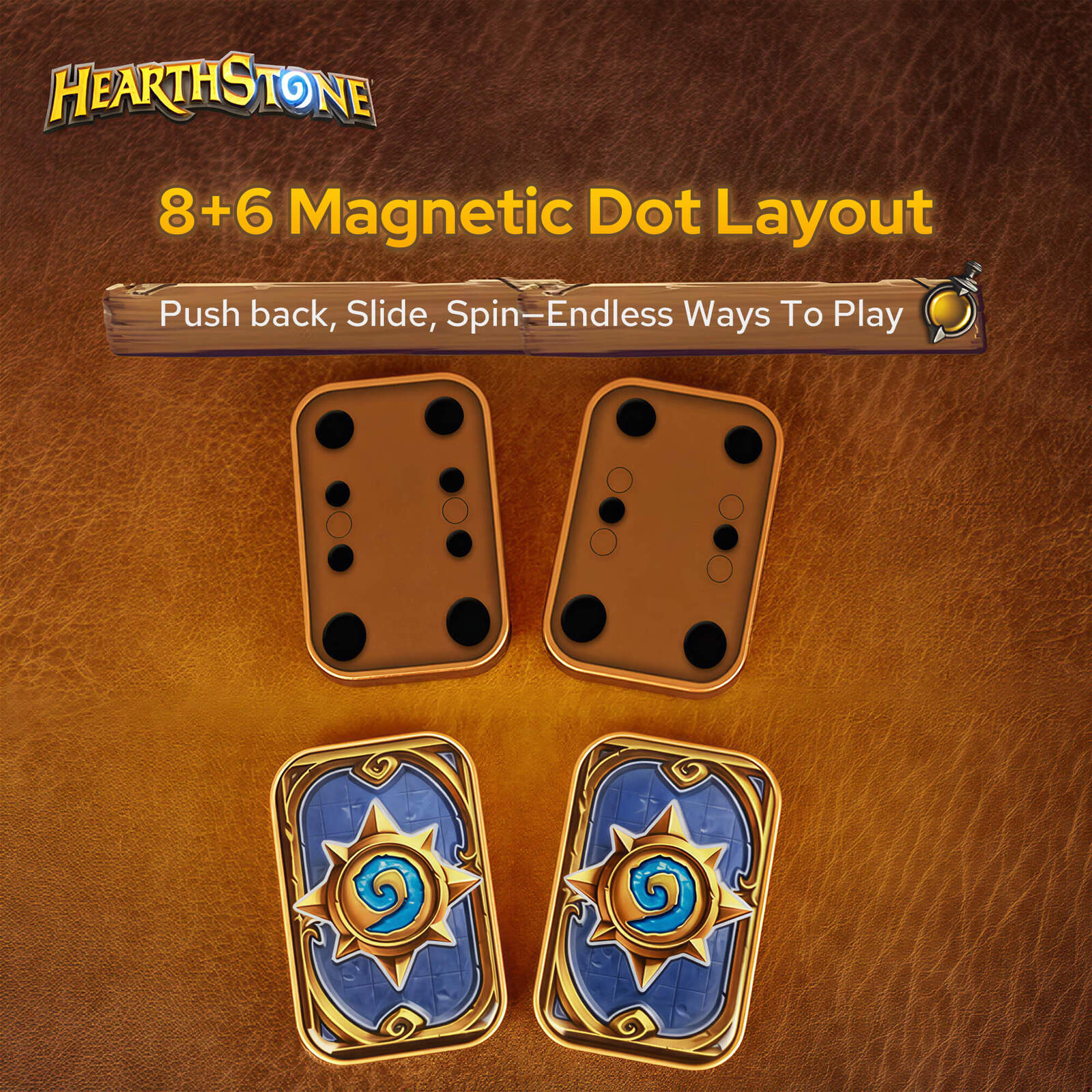 Blizzard Hearthstone Official Licensed Fidget Toys Adults,Metal Infinite Fidget Slider, Magnetic Push Card, Fidget Toy for Stress Relief Anxiety ADHD,Office Gadgets,Gift for Man Women Hearthstone Fans