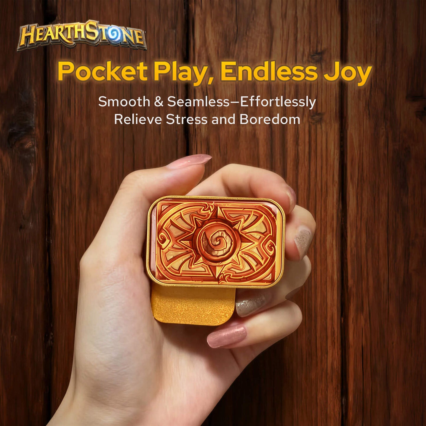 Blizzard Hearthstone Official Licensed Fidget Toys Adults,Metal Infinite Fidget Slider, Magnetic Push Card, Fidget Toy for Stress Relief Anxiety ADHD,Office Gadgets,Gift for Man Women Hearthstone Fans
