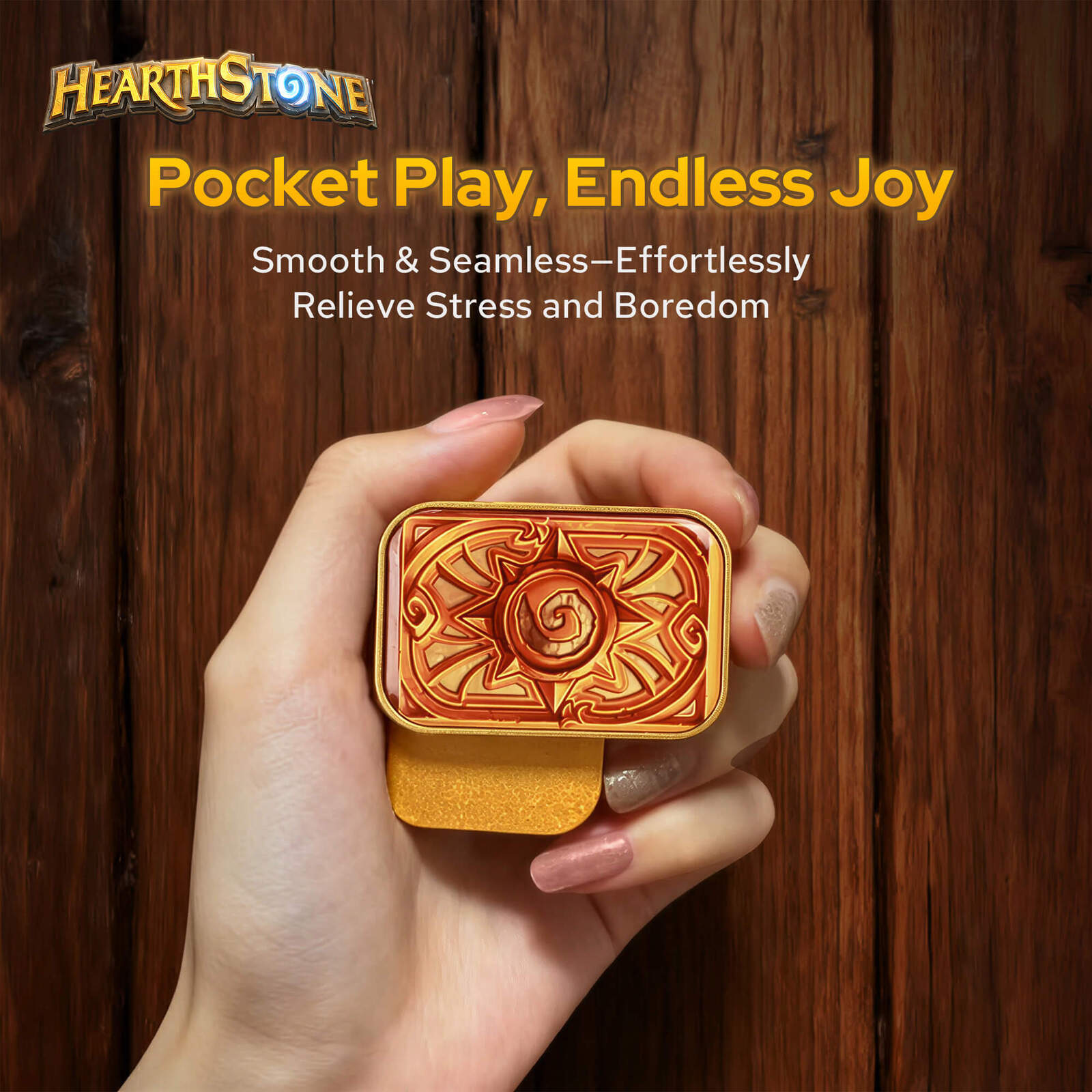 Blizzard Hearthstone Official Licensed Fidget Toys Adults,Metal Infinite Fidget Slider, Magnetic Push Card, Fidget Toy for Stress Relief Anxiety ADHD,Office Gadgets,Gift for Man Women Hearthstone Fans