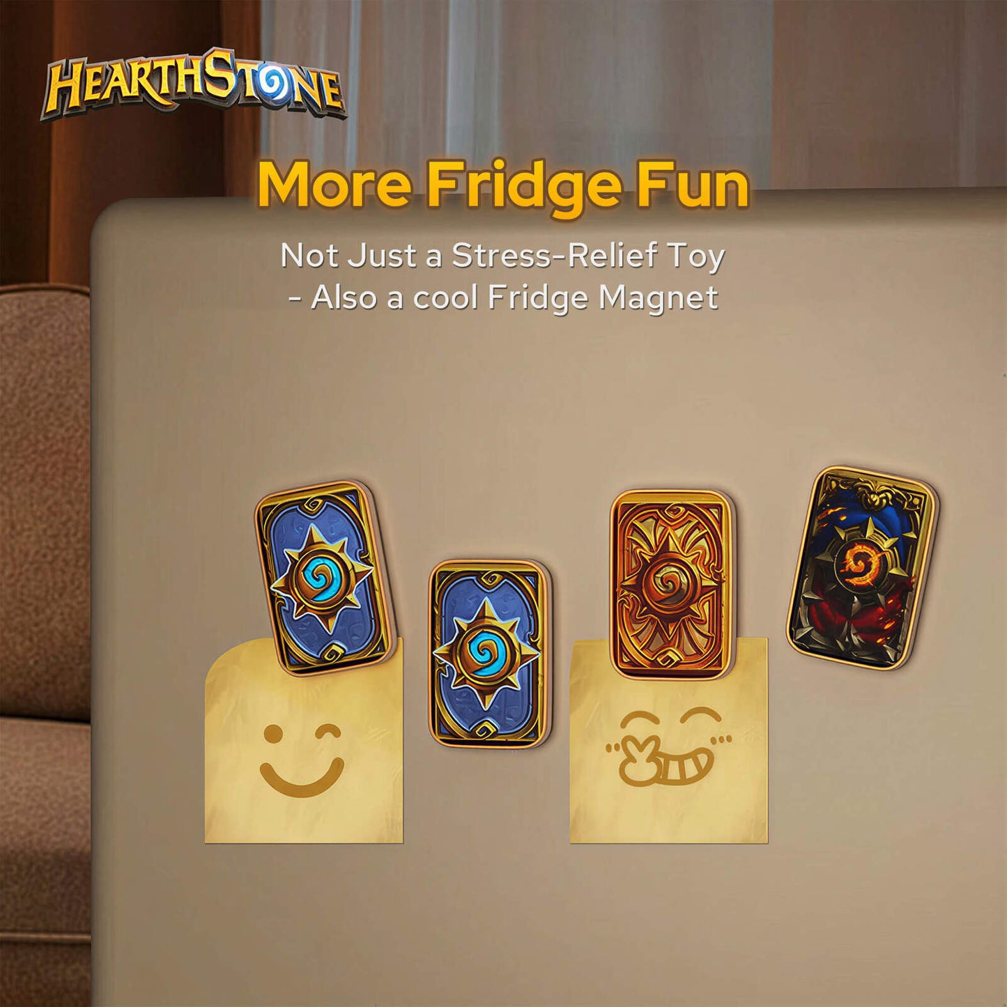 Blizzard Hearthstone Official Licensed Fidget Toys Adults,Metal Infinite Fidget Slider, Magnetic Push Card, Fidget Toy for Stress Relief Anxiety ADHD,Office Gadgets,Gift for Man Women Hearthstone Fans