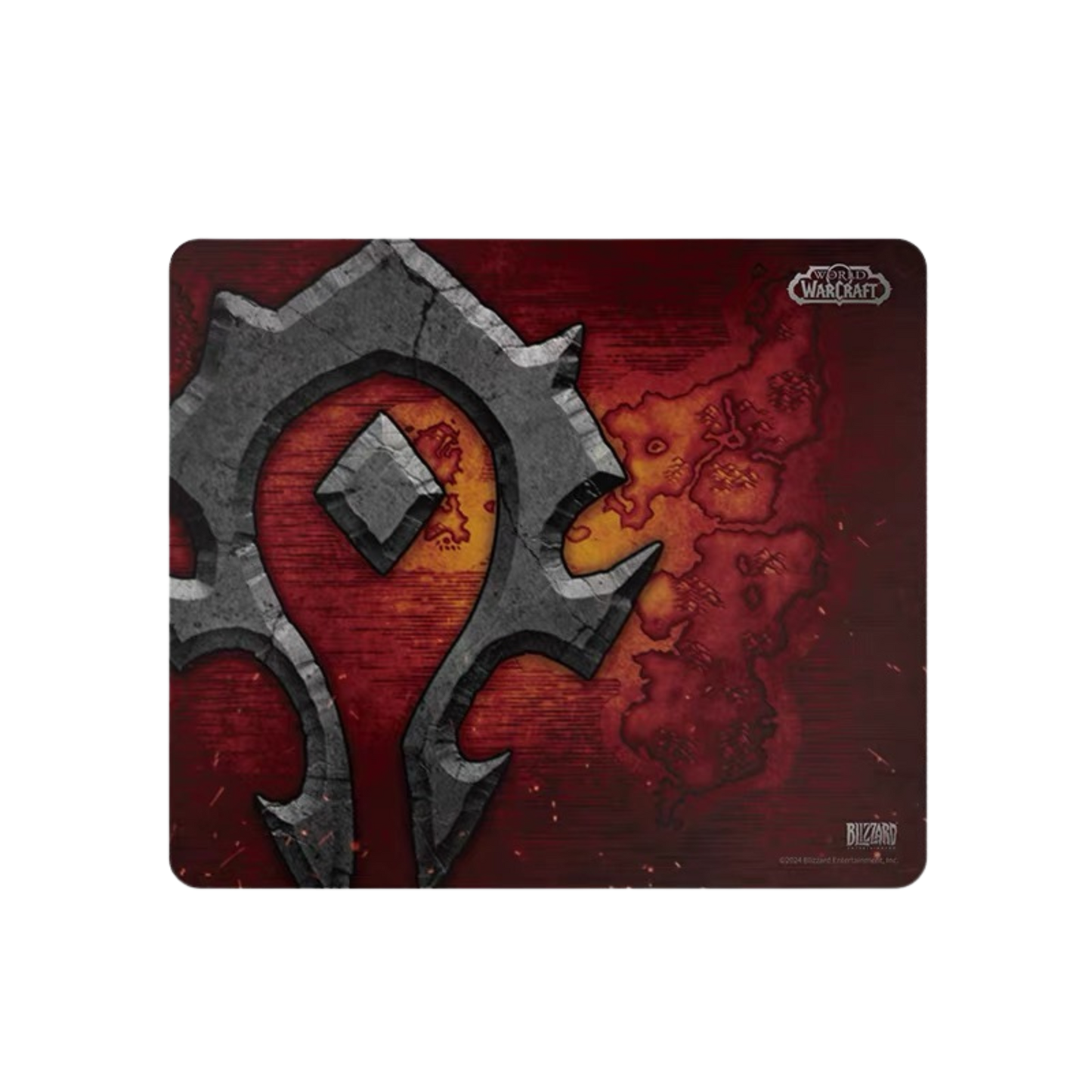 Blizzard WoW Game Glass Mouse Pad of WoW, Horde-Themed, Tempered Glass Material, Office & Home, Non-slip rubber base, Special Glass Surface for Top Accuracy and Speed, Easy to Clean, 13.8*11.8Inch