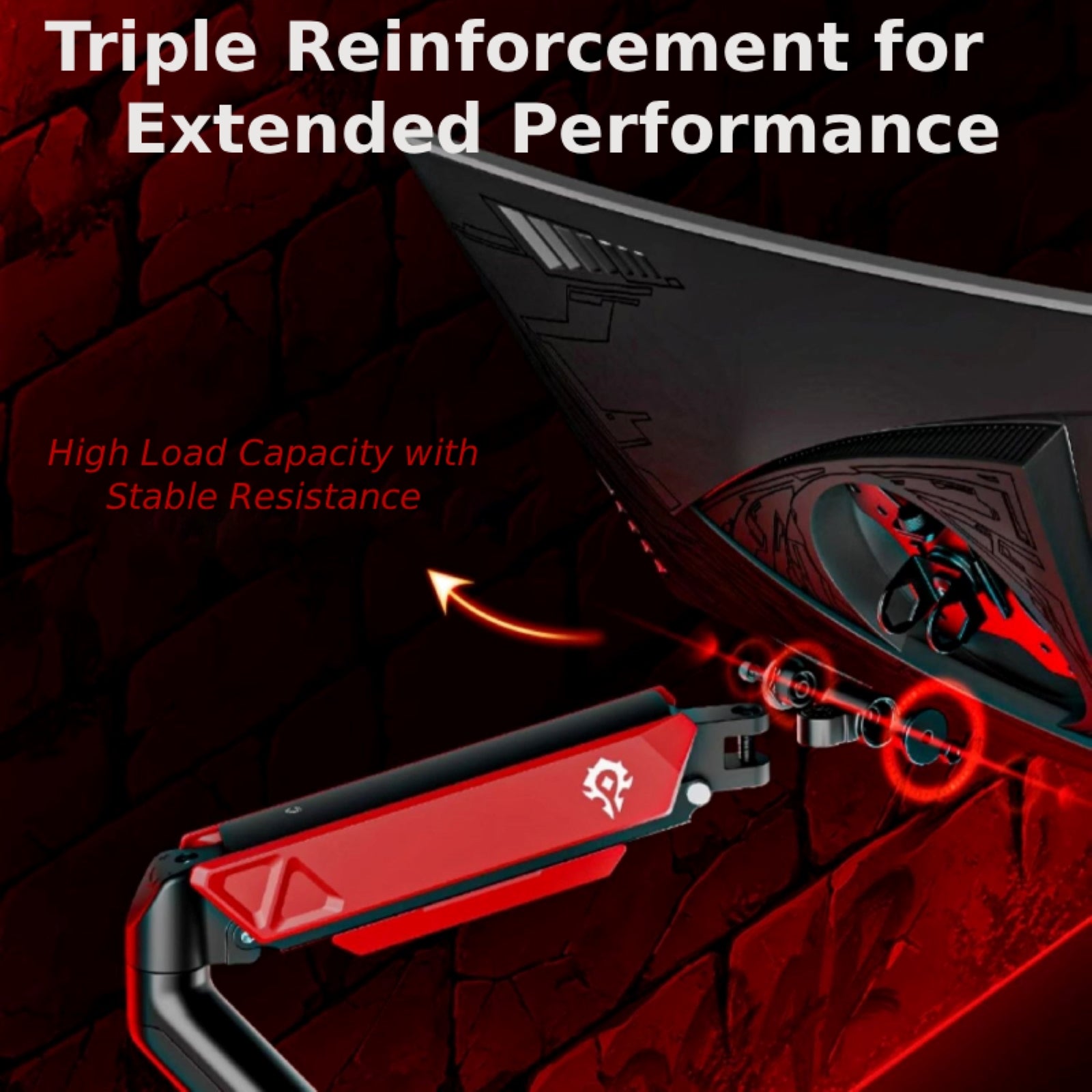 This WoW Horde monitor stand boasts triple reinforcement: its sturdy, high-load design (marked here) delivers stable resistance for extended use. Clad in bold Horde styling, it’s built to support your monitor reliably while matching your themed gaming setup.