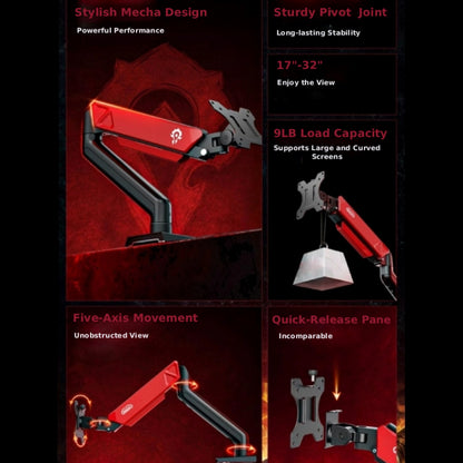 This WoW monitor stand packs premium features: a stylish mecha design, 5-axis movement, 9LB load capacity (for 17"-32" screens), and quick-release panels. Sturdy, flexible, and bold Horde-themed—it’s built for both performance and gaming style.