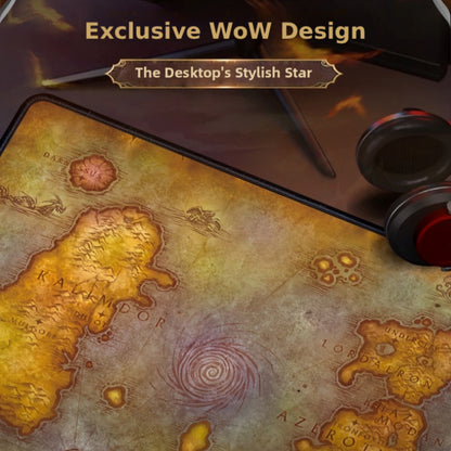 Exclusive WoW Azeroth Map Mouse Pad - Stylish WoW Desk Mat for Gaming Setup Decor