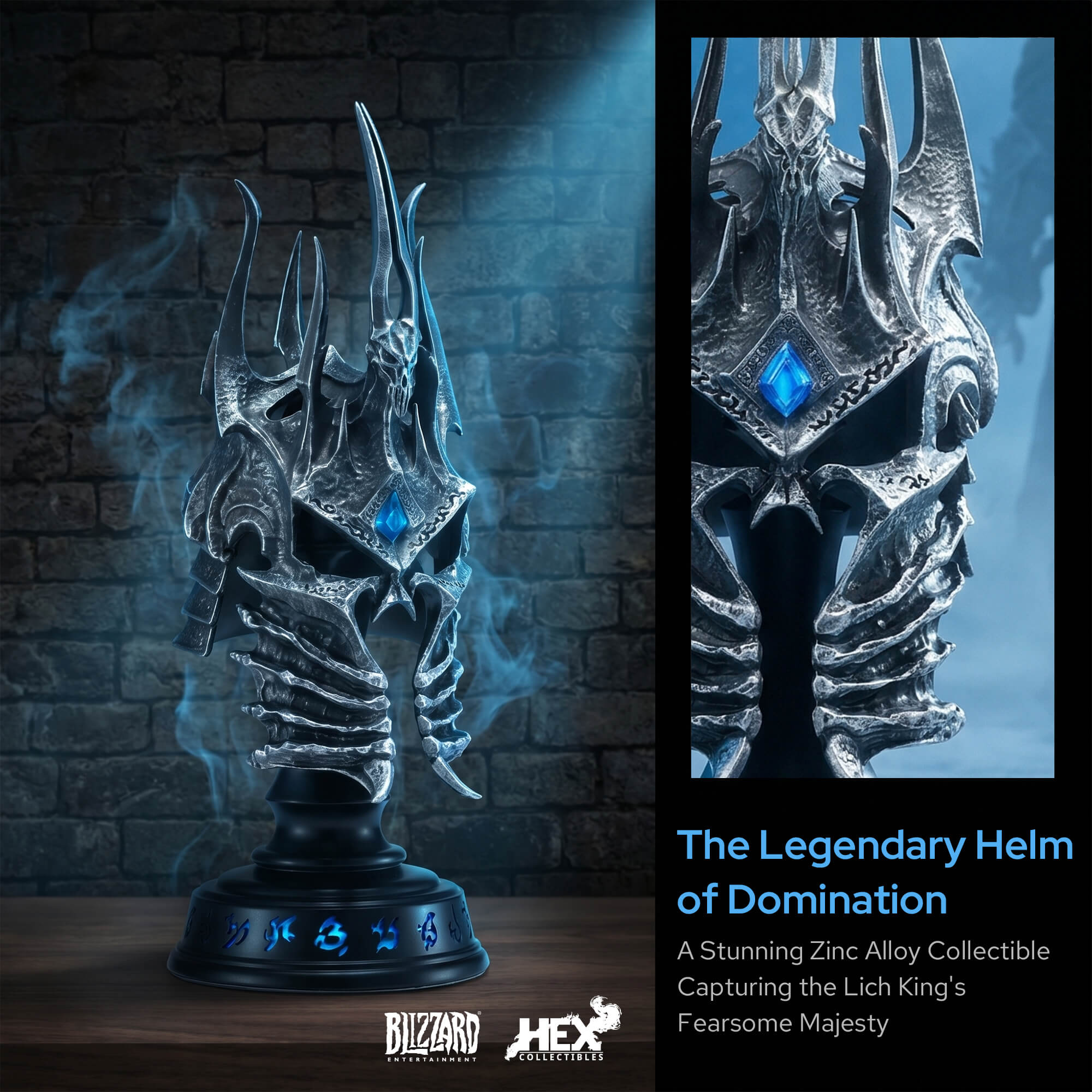 WoW Helm of Domination Replica Collectible LED Display Base