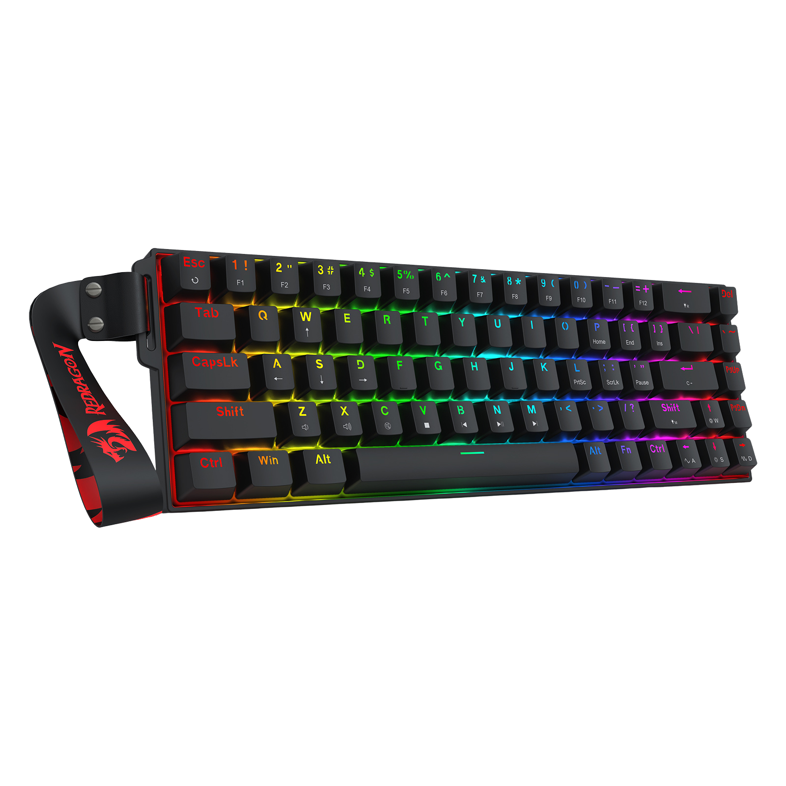 Redragon K631 HE Rapid Trigger RGB Gaming Keyboard, 68 Keys Wired Mechanical Keyboard w/Hyper-Fast Actuation, Hall Effect 8K Polling Magnetic Switch, Actuation Point Adjustable, Strap Version