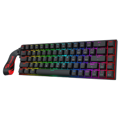 Redragon K631 HE Rapid Trigger RGB Gaming Keyboard, 68 Keys Wired Mechanical Keyboard w/Hyper-Fast Actuation, Hall Effect 8K Polling Magnetic Switch, Actuation Point Adjustable, Strap Version