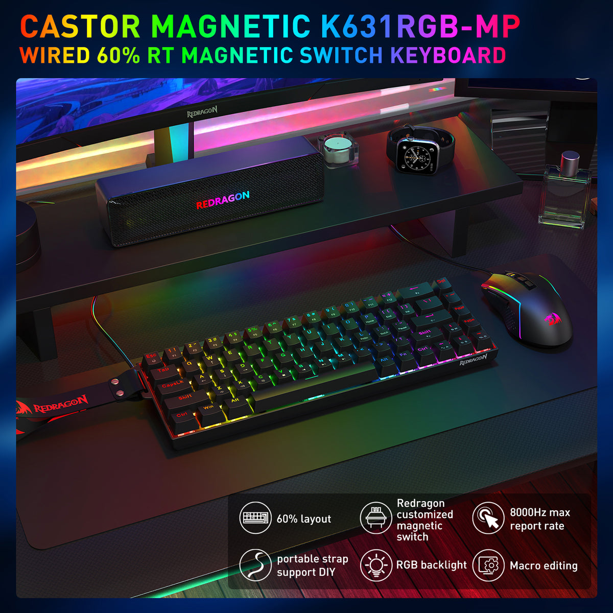 CASTOR K631 HE Rapid Trigger Gaming Keyboard – Redragonshop