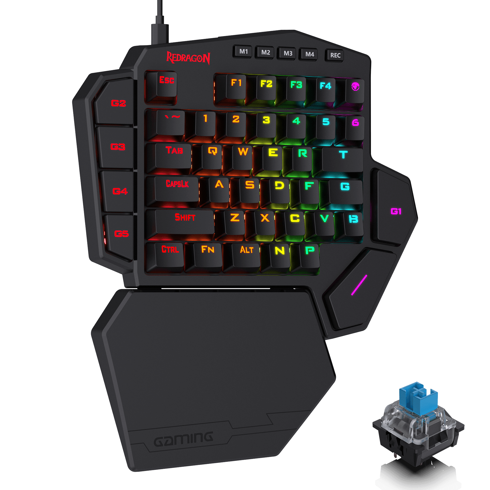 DITI K585 wired one-handed (Blue Switches)(Open box)