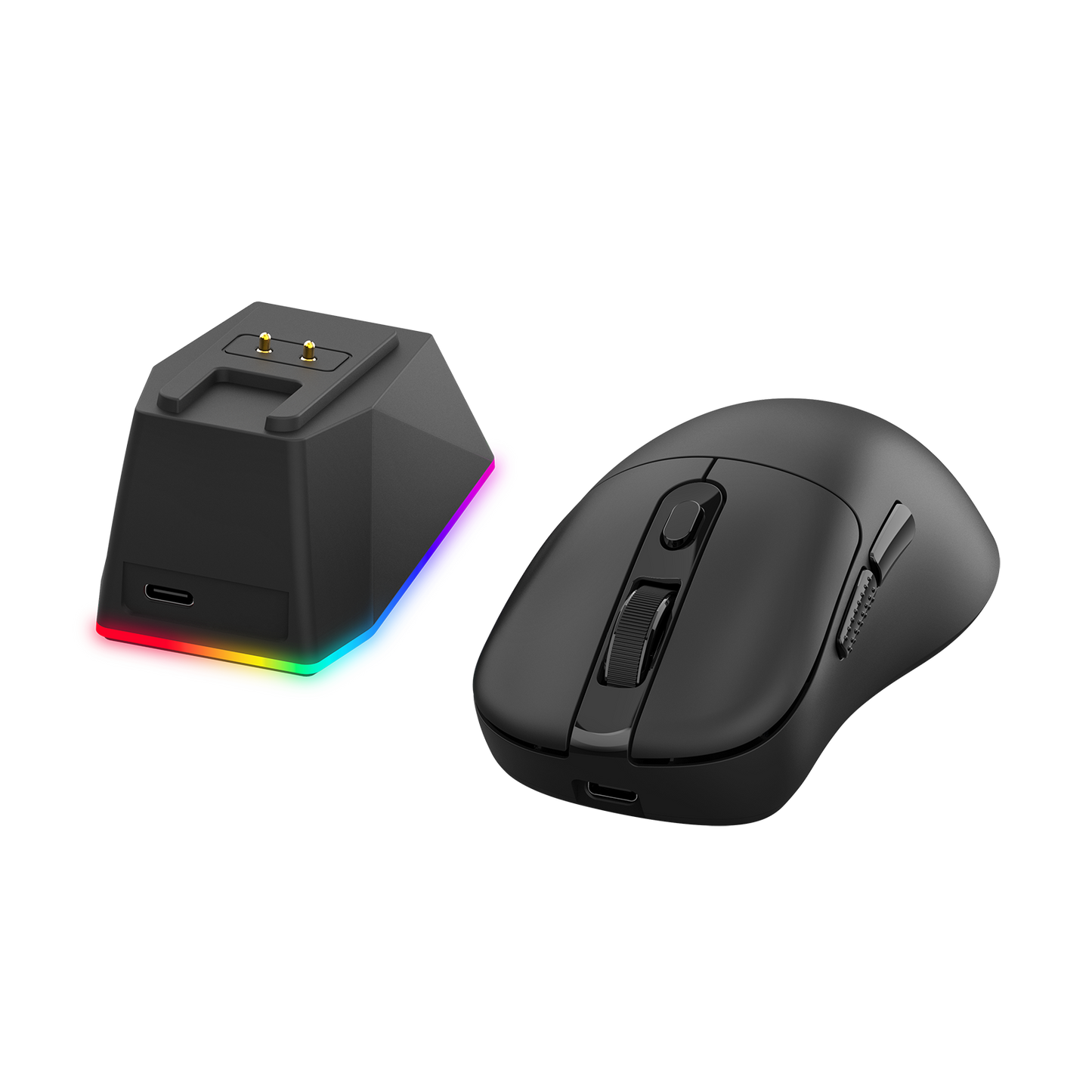 Redragon M998 Lightweight Wireless Gaming Mouse with RGB Magnetic Charging Dock, BT/2.4G Wireless/Wired Optical Mice, 24000 DPI, 5 Programmable Buttons for PC/Mac, Black