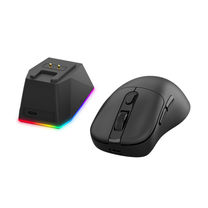 Redragon M998 Lightweight Wireless Gaming Mouse with RGB Magnetic Charging Dock, BT/2.4G Wireless/Wired Optical Mice, 24000 DPI, 5 Programmable Buttons for PC/Mac, Black