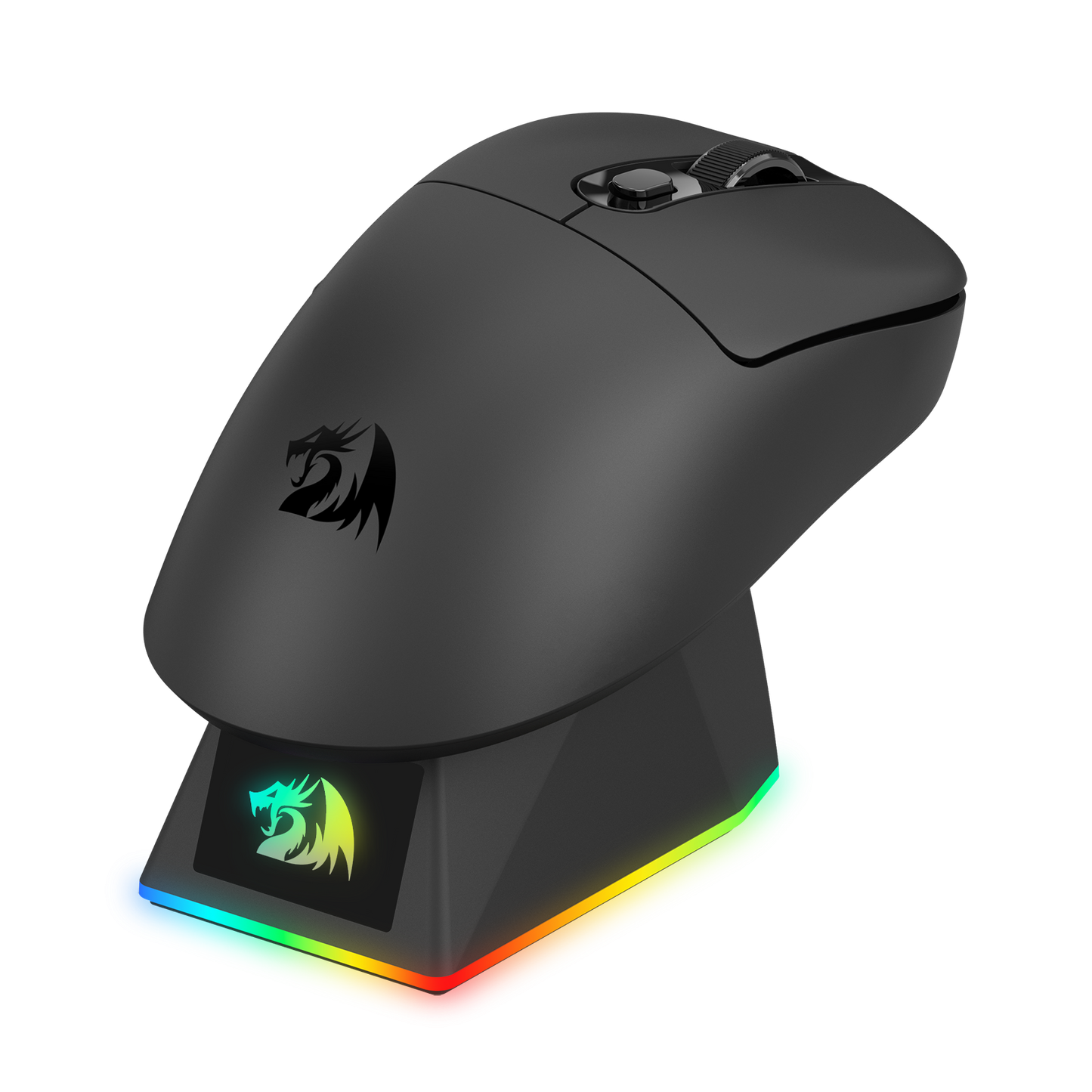 Redragon M998 Lightweight Wireless Gaming Mouse with RGB Magnetic Charging Dock, BT/2.4G Wireless/Wired Optical Mice, 24000 DPI, 5 Programmable Buttons for PC/Mac, Black