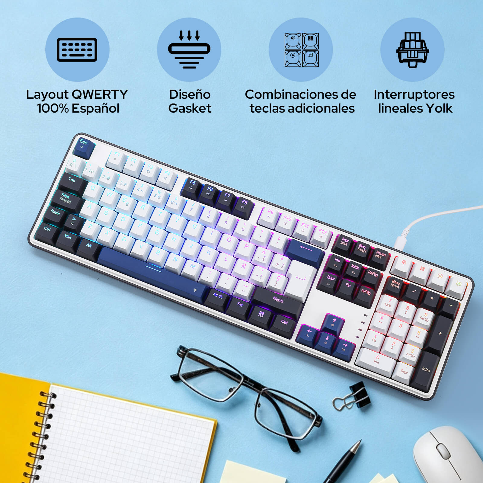 Redragon WYVERN K689 Wired 108Keys Full Size Gasket RGB Gaming