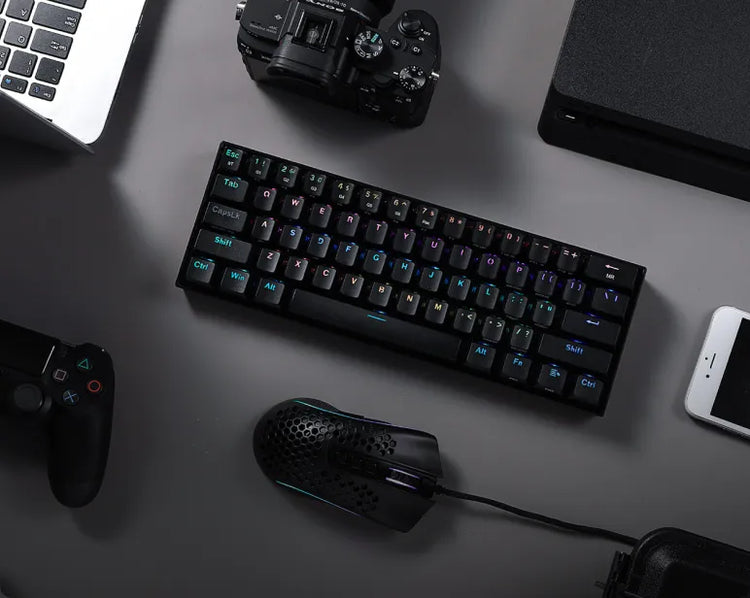 Redragon K617 FIZZ Black Compact Keyboard and M808 Wired Gaming Mouse