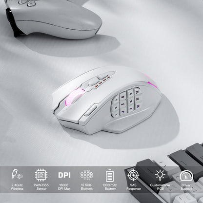 Redragon M913 Impact Elite White Wireless Gaming Mouse