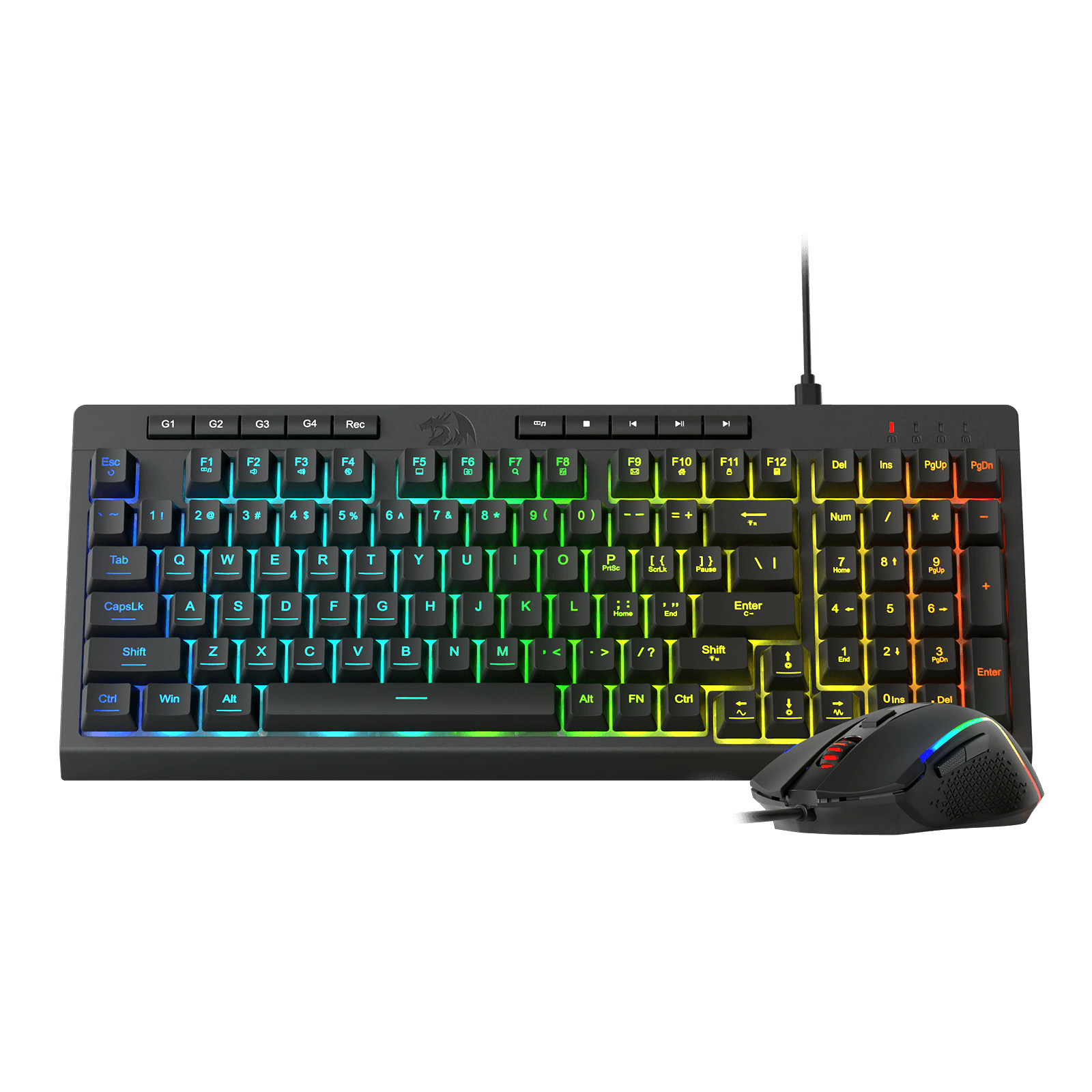 Redragon S141 Gaming Keyboard & Mouse Combo, 98 Keys K515 Wired RGB Membrane Keyboard and 10000 DPI Wired M616 Gaming Mouse Bundle