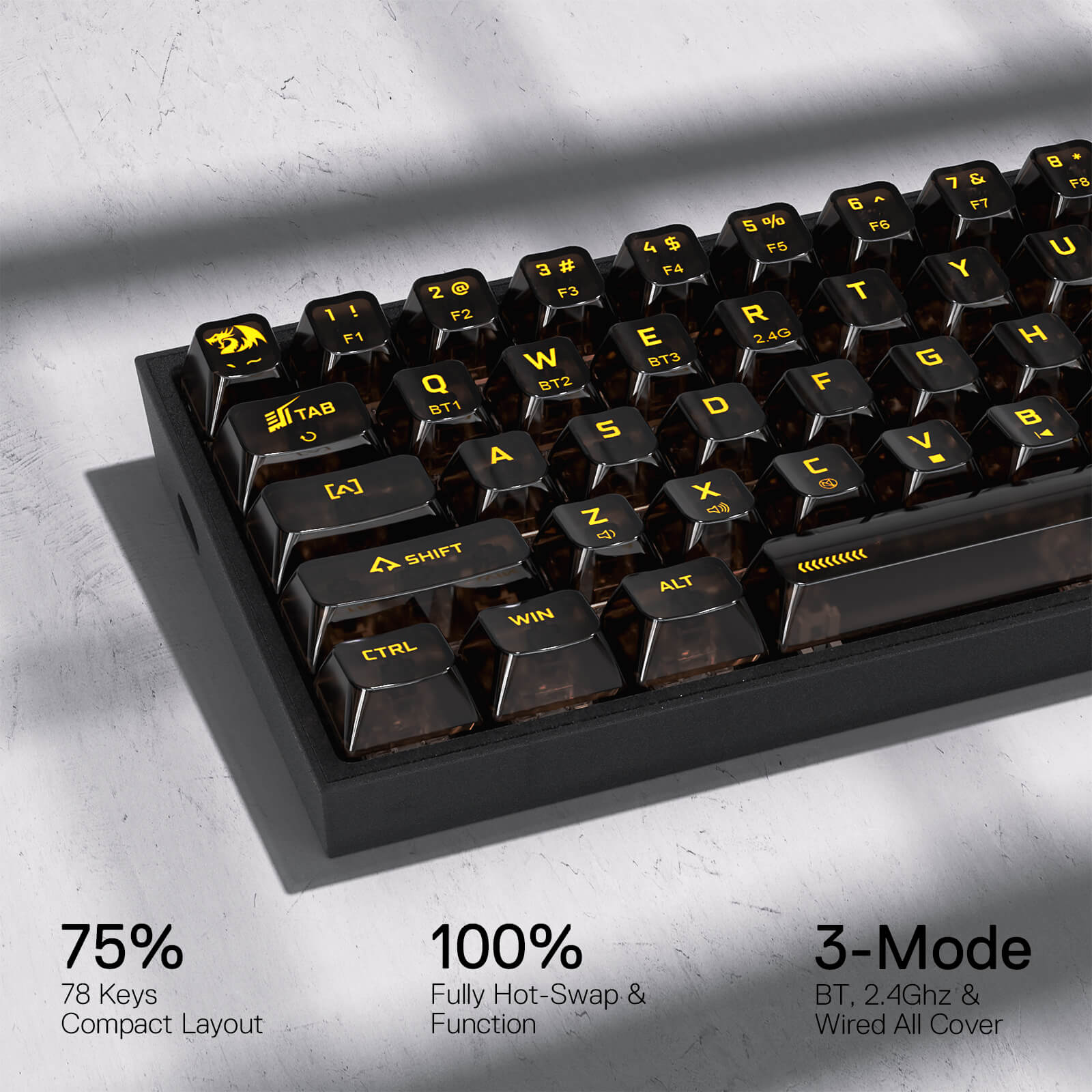 Redragon K628 PRO SE 75% Full-Transparent Keyboard