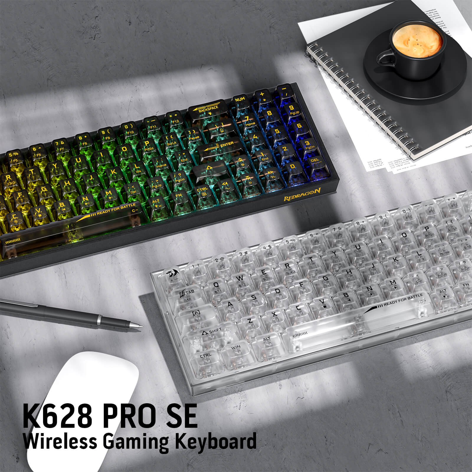 Redragon K628 PRO SE 75% Full-Transparent Keyboard