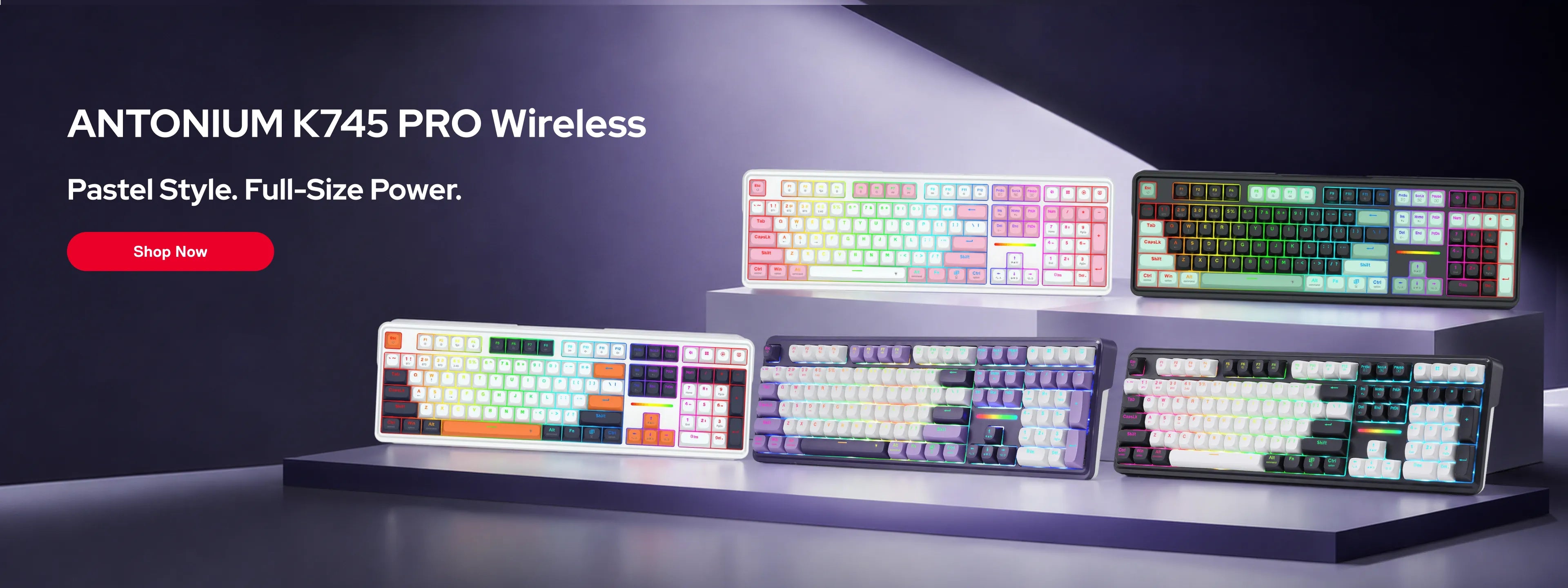 REDRAGON K745 Mechanical Keyboard, JP Layout, RGB, 2.4Ghz/BT/Wired, Dragon Chant Switches