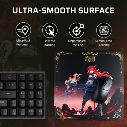 LTC Glass Mouse Pad - Ultra-Smooth Precision Surface with Non-Slip Base, Easy to Clean, Hard Mousepad for Gaming - 11.8 x 11.8 x 0.15 inches 