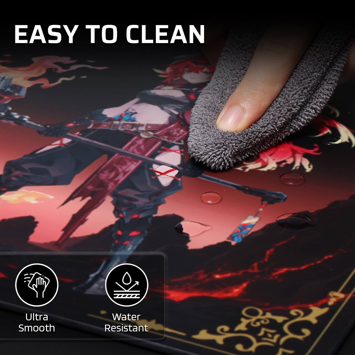 LTC Glass Mouse Pad - Ultra-Smooth Precision Surface with Non-Slip Base, Easy to Clean, Hard Mousepad for Gaming - 11.8 x 11.8 x 0.15 inches 