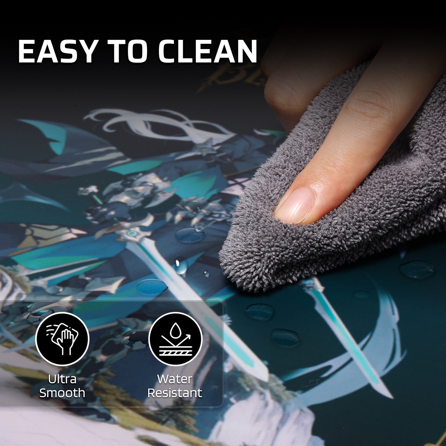 LTC Glass Mouse Pad - Ultra-Smooth Precision Surface with Non-Slip Base, Easy to Clean, Hard Mousepad for Gaming - 11.8 x 11.8 x 0.15 inches 
