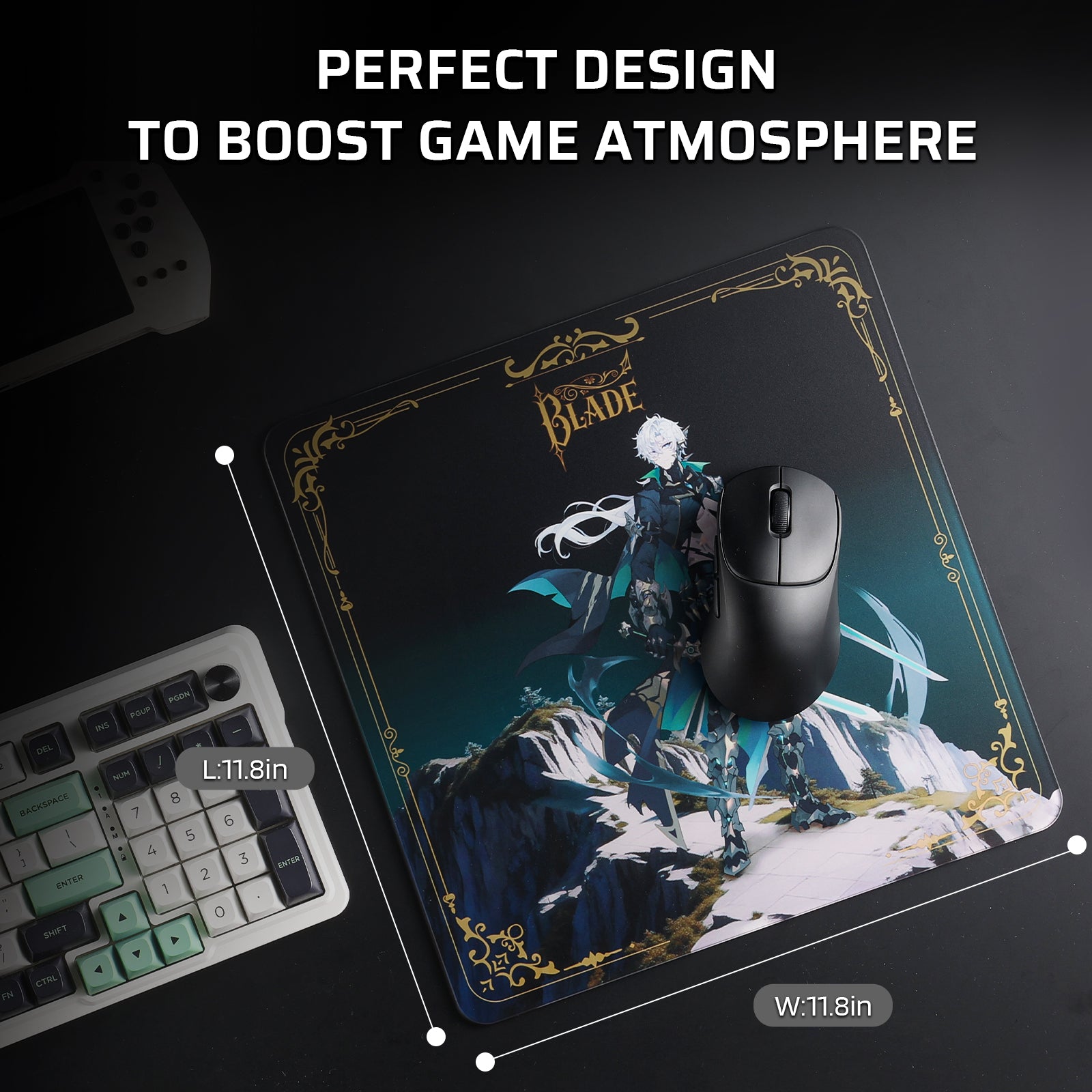 LTC Glass Mouse Pad - Ultra-Smooth Precision Surface with Non-Slip Base, Easy to Clean, Hard Mousepad for Gaming - 11.8 x 11.8 x 0.15 inches 