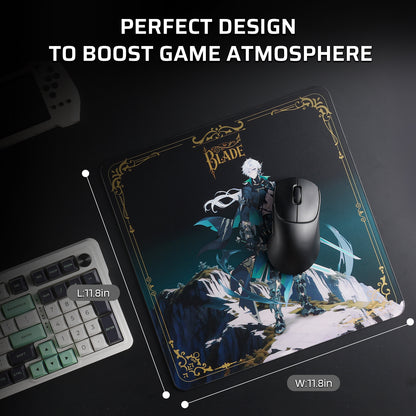 LTC Glass Mouse Pad - Ultra-Smooth Precision Surface with Non-Slip Base, Easy to Clean, Hard Mousepad for Gaming - 11.8 x 11.8 x 0.15 inches 