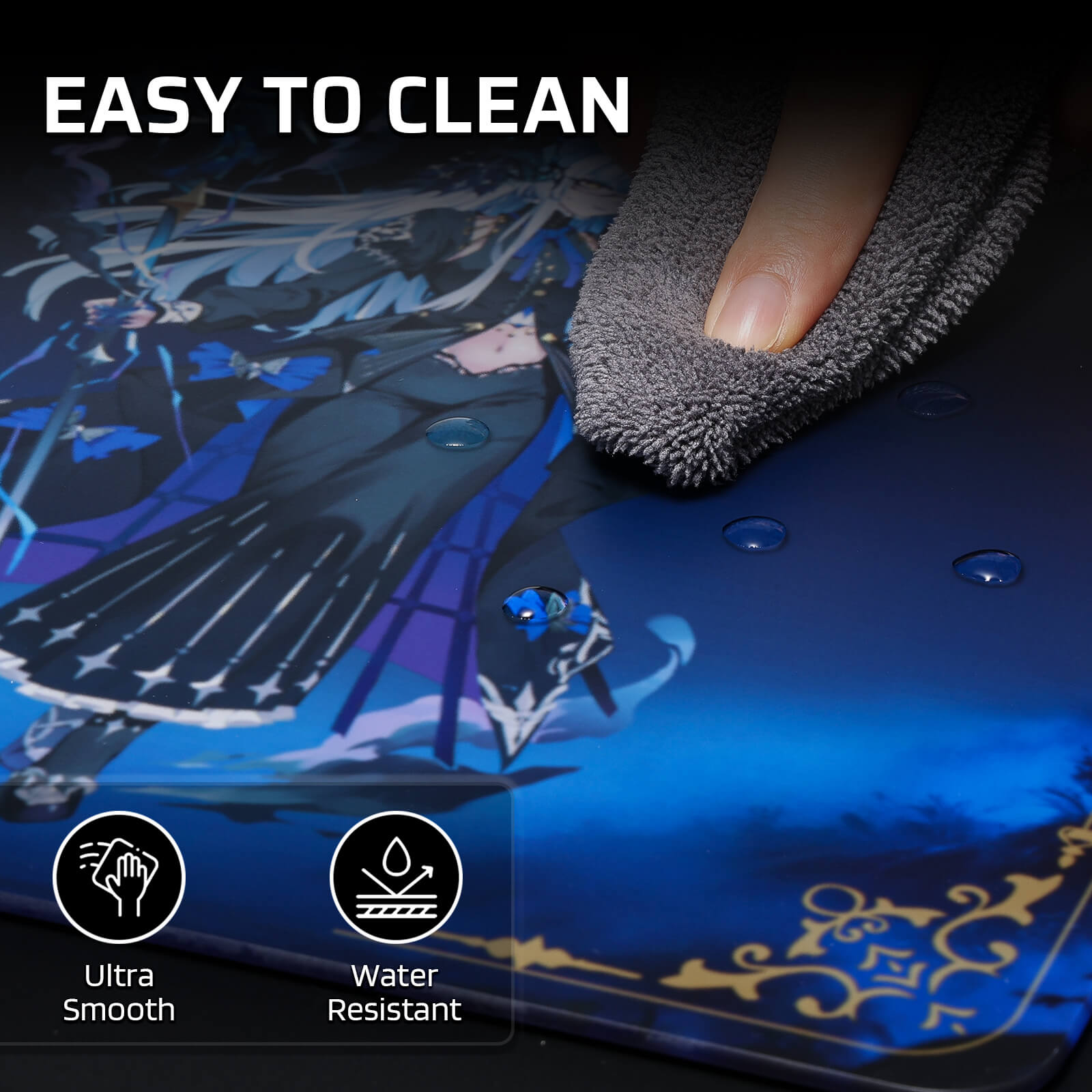 LTC Glass Mouse Pad - Ultra-Smooth Precision Surface with Non-Slip Base, Easy to Clean, Hard Mousepad for Gaming - 11.8 x 11.8 x 0.15 inches 