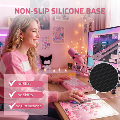 LTC Glass Mouse Pad - Ultra-Smooth Precision Surface with Non-Slip Base, Easy to Clean, Hard Mousepad for Gaming - 11.8 x 11.8 x 0.15 inches 