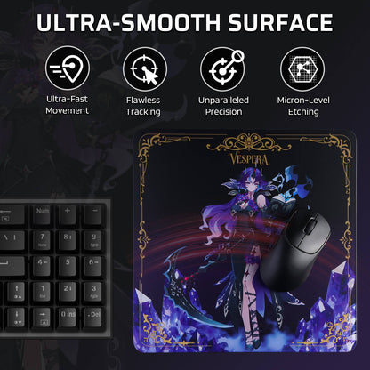 LTC Glass Mouse Pad - Ultra-Smooth Precision Surface with Non-Slip Base, Easy to Clean, Hard Mousepad for Gaming - 11.8 x 11.8 x 0.15 inches 
