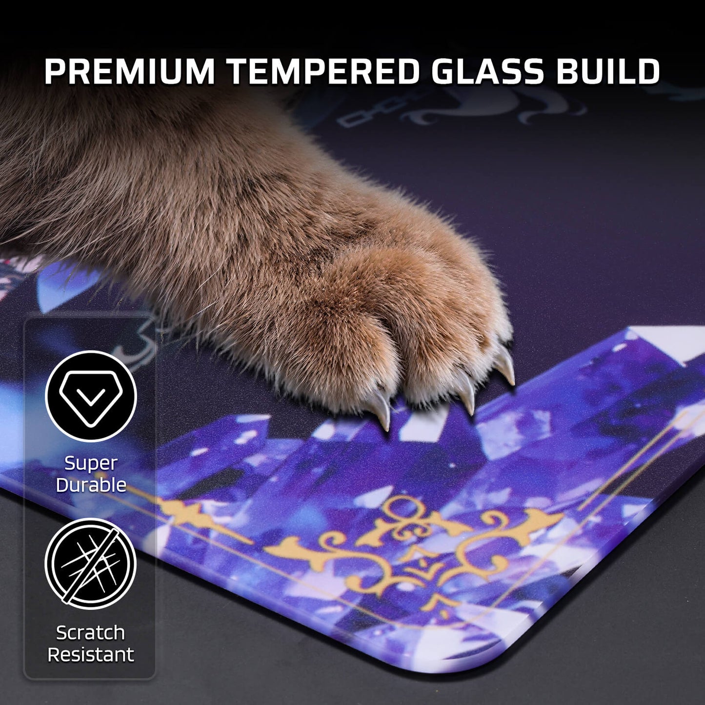 LTC Glass Mouse Pad - Ultra-Smooth Precision Surface with Non-Slip Base, Easy to Clean, Hard Mousepad for Gaming - 11.8 x 11.8 x 0.15 inches 