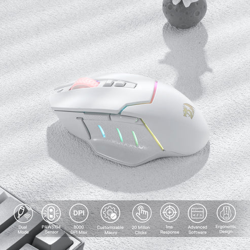 Redragon MIRAGE M690 PRO Wireless Gaming Mouse with Rapid Fire Key ...