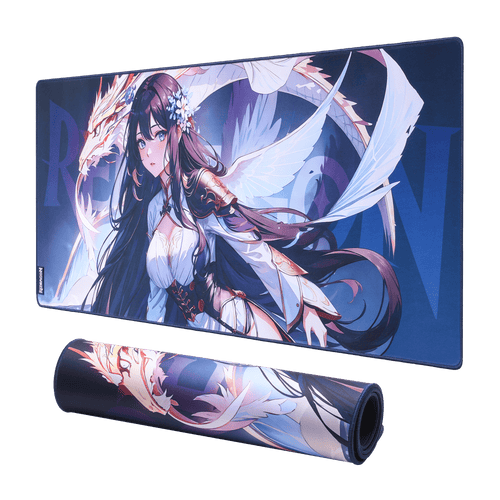 Redragon P046 Anime Blue Gaming Mouse Pad - Smooth Lycra Surface, Anti-Slip Rubber Base, Spill-Resistant, Durable 3mm Thick Design, Available in Small (13x10 in) & Large (35x16 in), Perfect for Gaming & Work