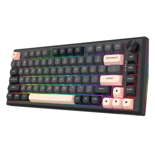 Redragon K687 PRO Wireless CNC Gasket Gaming Keyboard, 81 Keys Mechanical Keyboard w/Premium CNC Aluminum Board, Easy-Control Knob, 5-Layer Noise Dampening, Custom Linear Switch, Round PBT Keycaps | show