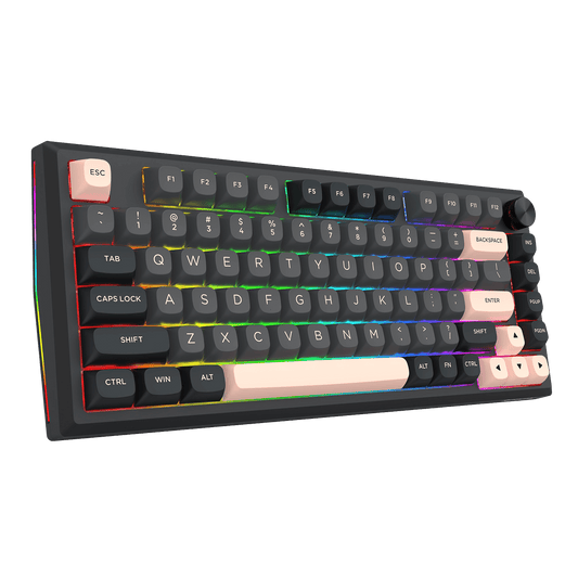 Redragon K687 PRO Wireless CNC Gasket Gaming Keyboard, 81 Keys Mechanical Keyboard w/Premium CNC Aluminum Board, Easy-Control Knob, 5-Layer Noise Dampening, Custom Linear Switch, Round PBT Keycaps