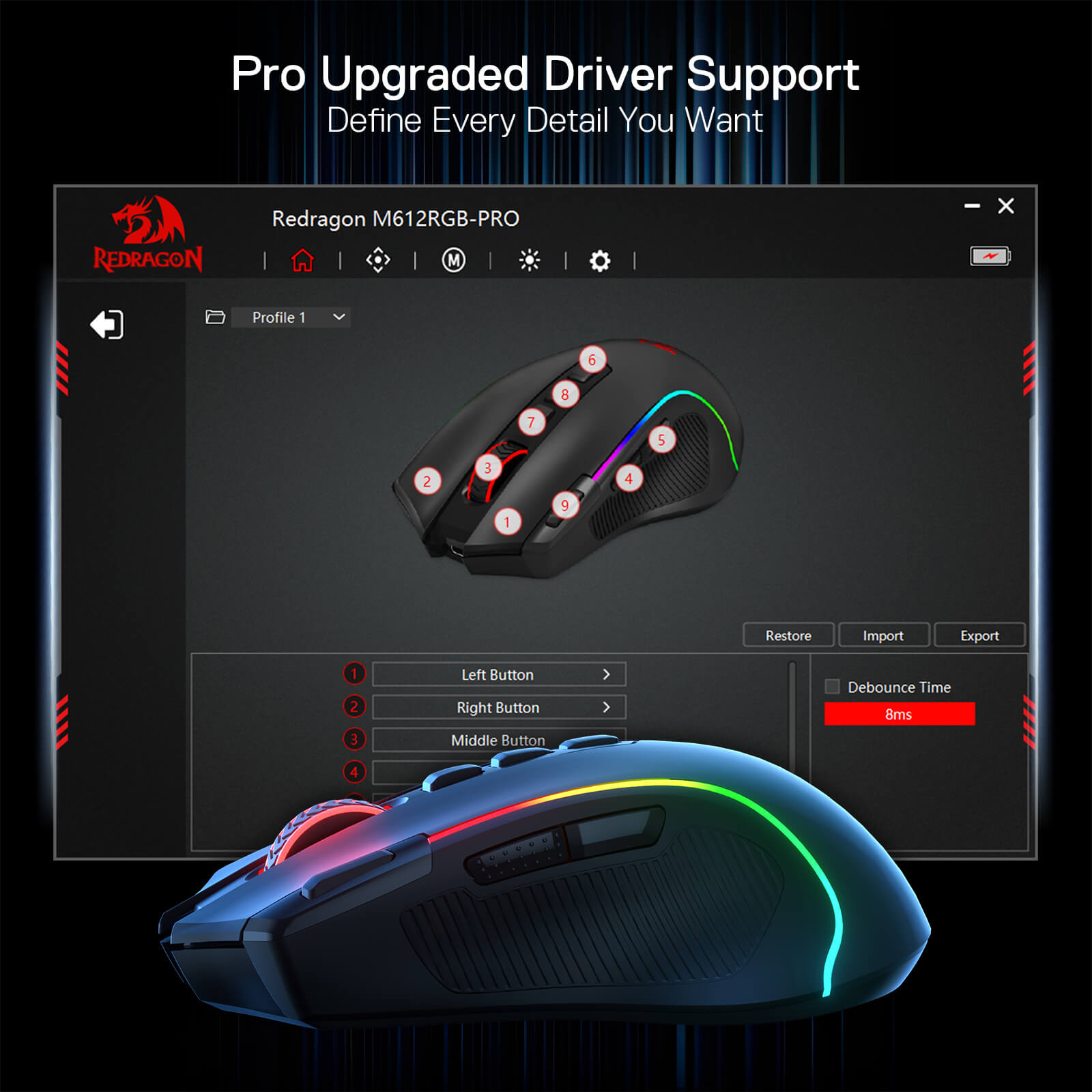Redragon PREDATOR M612 PRO RGB Gaming Mouse – Redragonshop