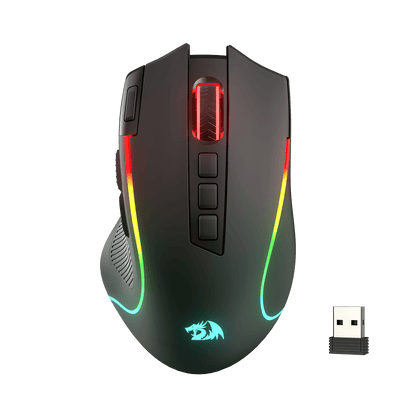 Redragon M612 PRO RGB Gaming Mouse, 8000 DPI Wired/Wireless Optical Gamer Mouse with 7 Programmable Buttons & 7 Backlit Modes, BT & 2.4G Wireless, Software Supports DIY Keybinds Rapid Fire Button| show