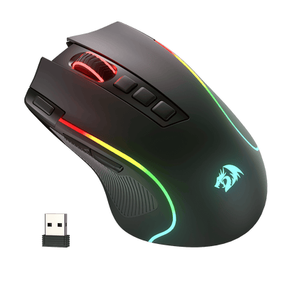 Redragon M612 PRO RGB Gaming Mouse, 8000 DPI Wired/Wireless Optical Gamer Mouse with 7 Programmable Buttons & 7 Backlit Modes, BT & 2.4G Wireless, Software Supports DIY Keybinds Rapid Fire Button