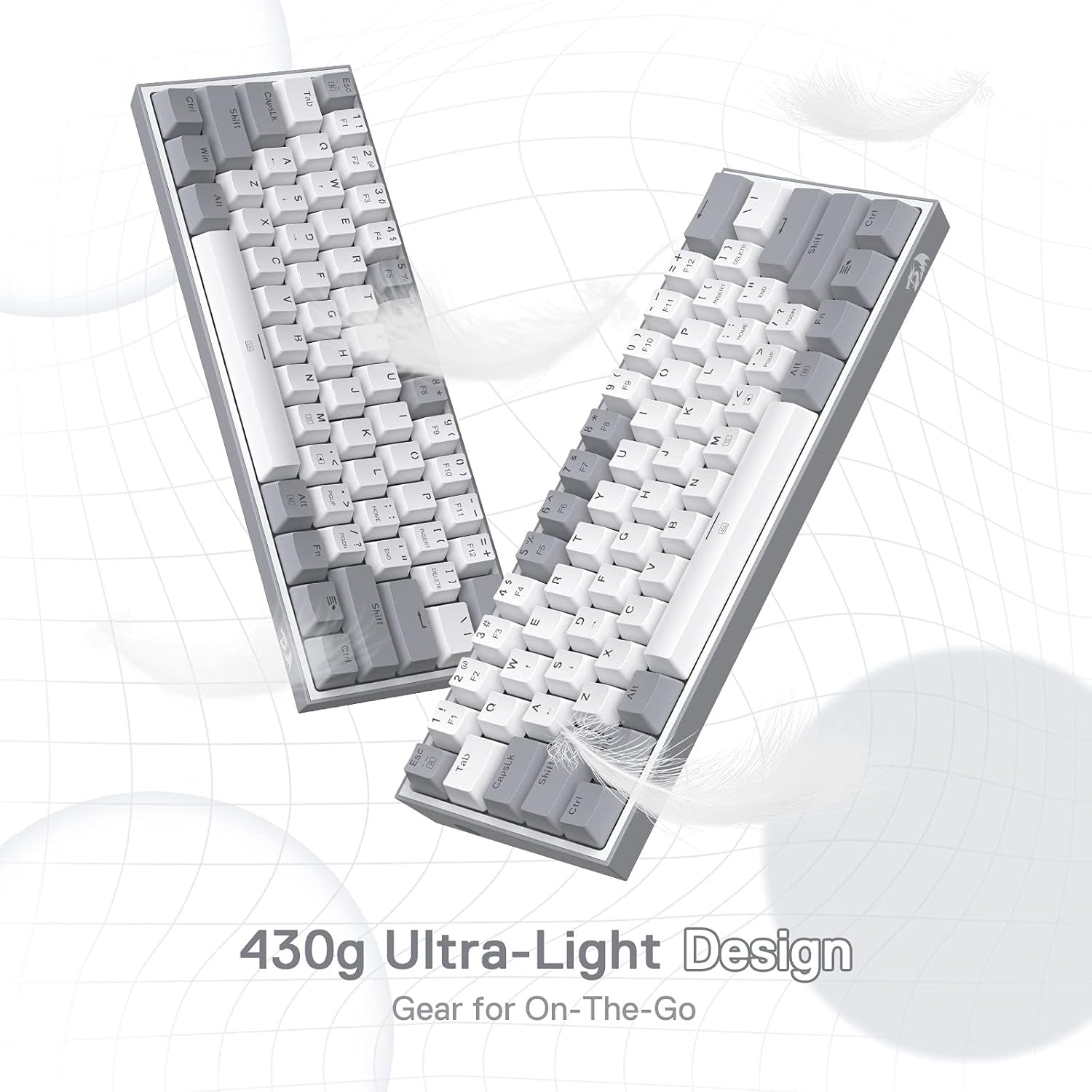 Redragon FIZZ K617 60% Mechanical Keyboard – White & Grey Redragon FIZZ K617 60% Mechanical Keyboard – White & Grey