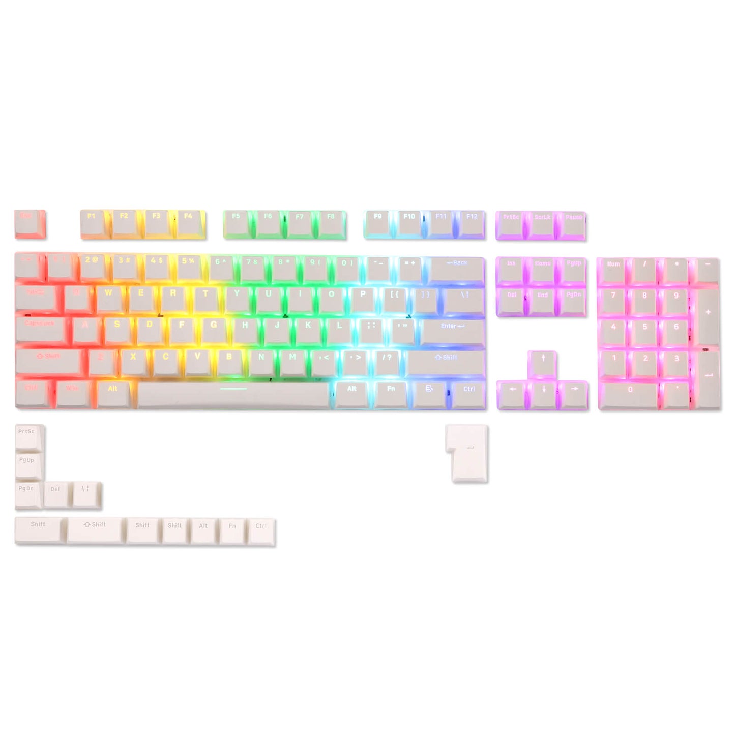 (Only Keycaps) Redragon X LTC 117-Key OEM Profile PBT Double Shot Keycaps Set